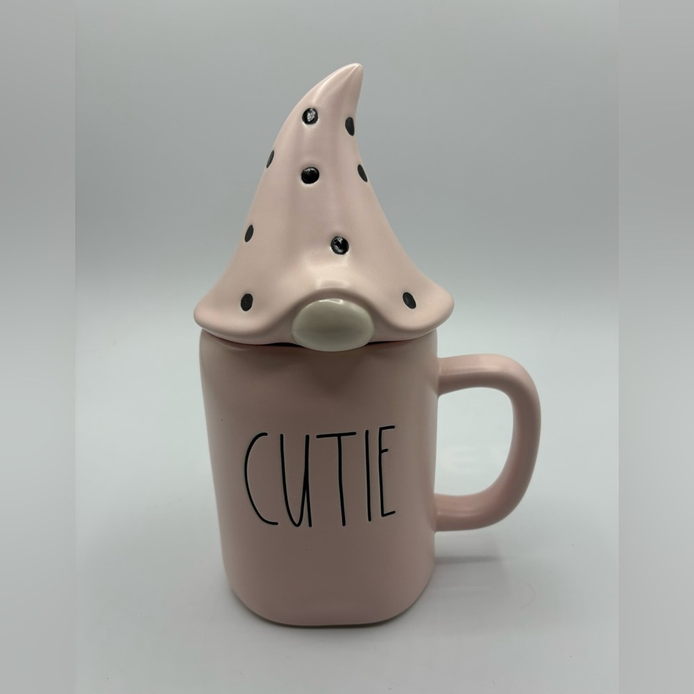 Rae Dunn Pink Cutie Mug With Gnome Lid